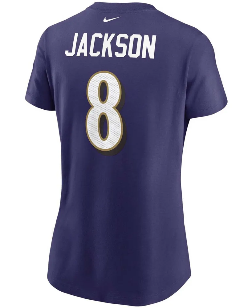 Women's Lamar Jackson Purple Baltimore Ravens Name Number T-shirt