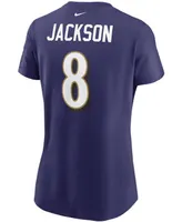 Women's Lamar Jackson Purple Baltimore Ravens Name Number T-shirt