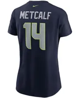 Women's Dk Metcalf College Navy Seattle Seahawks Name Number T-shirt