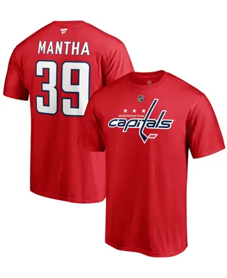 Men's Anthony Mantha Red Washington Capitals Authentic Stack Name and Number T-shirt