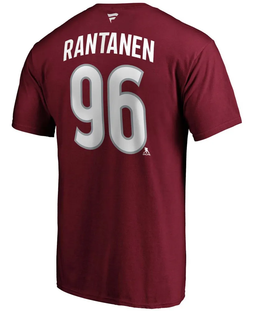 Men's Mikko Rantanen Burgundy Colorado Avalanche Team Authentic Stack Name and Number T-shirt