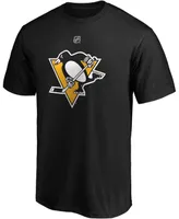 Men's Evgeni Malkin Black Pittsburgh Penguins Team Authentic Stack Name and Number T-shirt