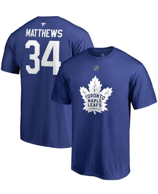 Men's Auston Matthews Blue Toronto Maple Leafs Team Authentic Stack Name and Number T-shirt