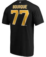 Men's Ray Bourque Black Boston Bruins Authentic Stack Retired Player Name and Number T-shirt