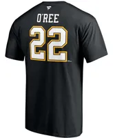 Men's Willie O'Ree Black Boston Bruins Authentic Stack Retired Player Name and Number T-shirt