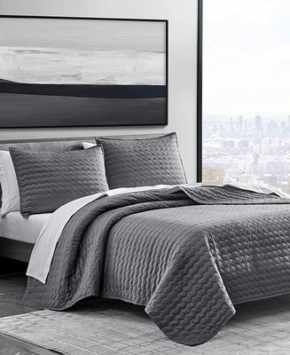 Closeout! Vera Wang Herringbone Stitch 3 Piece Quilt Set