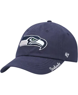 Women's College Navy Seattle Seahawks Miata Clean Up Primary Adjustable Hat