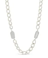 Sterling Forever Women's Imitation Pearl Chain Necklace - Silver