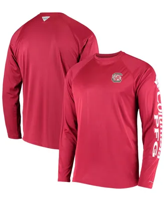 Men's Pfg Garnet South Carolina Gamecocks Terminal Tackle Omni-Shade Long Sleeve T-shirt