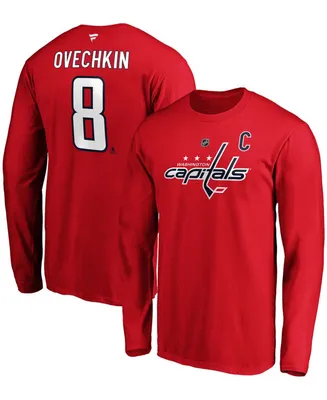 Men's Alexander Ovechkin Red Washington Capitals Authentic Stack Name and Number Long Sleeve T-shirt