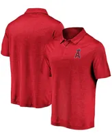 Men's Red Los Angeles Angels Iconic Striated Primary Logo Polo Shirt