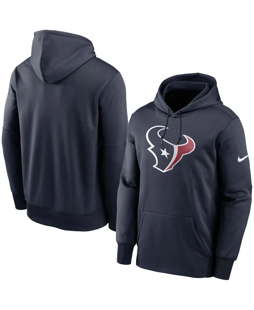 Men's Big and Tall Navy Houston Texans Fan Gear Primary Logo Therma Performance Pullover Hoodie