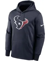 Men's Big and Tall Navy Houston Texans Fan Gear Primary Logo Therma Performance Pullover Hoodie