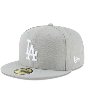 Men's Gray Los Angeles Dodgers Fashion Color Basic 59FIFTY Fitted Hat