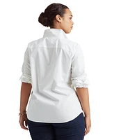 Lauren Ralph Plus-Size Easy Care Cotton Shirt