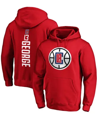Men's Paul George Red La Clippers Team Playmaker Name and Number Pullover Hoodie