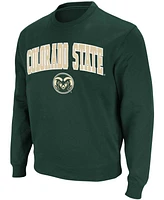 Men's Big and Tall Green Colorado State Rams Arch Logo Tackle Twill Pullover Sweatshirt