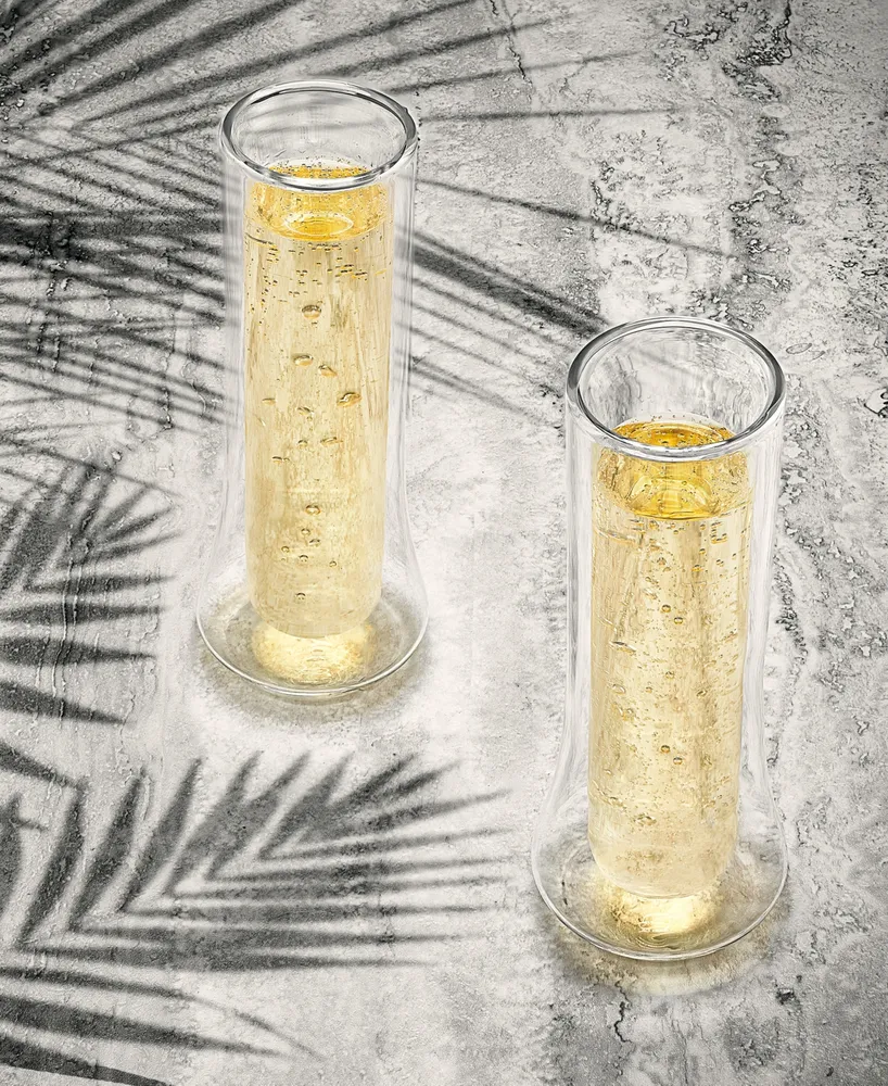 JoyJolt Cosmos Double Wall Champagne Glasses, Set of 4