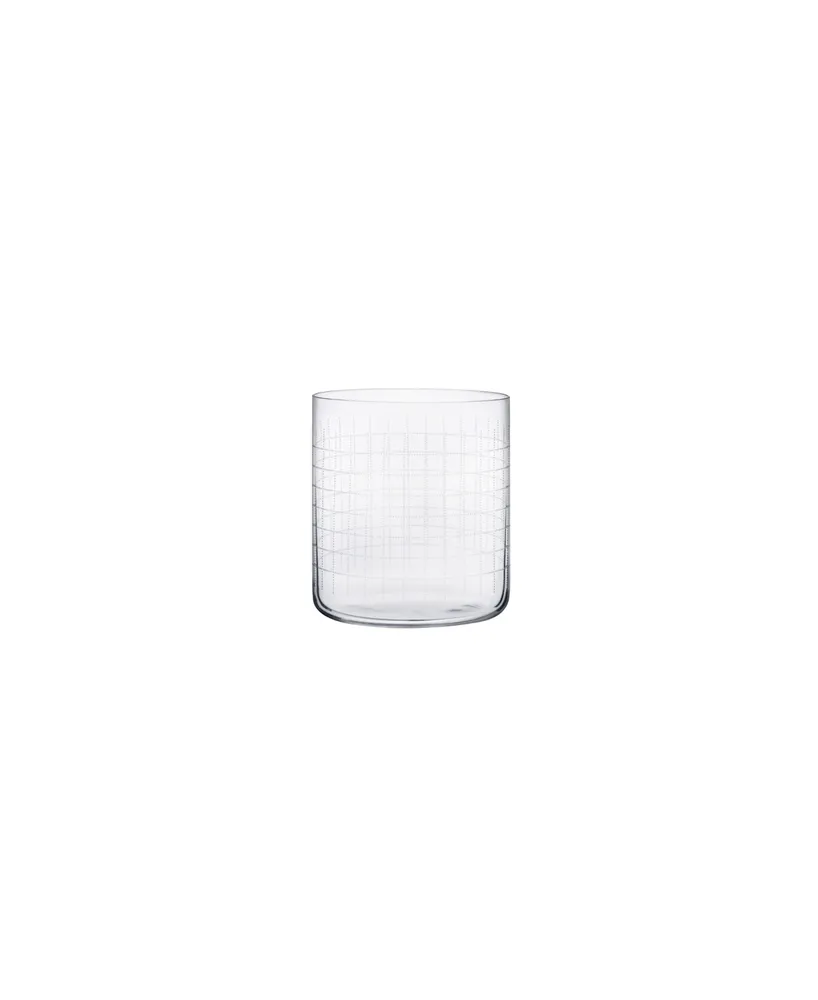 4 Piece Finesse Grid Whiskey Glass Single Old Fashioned, 10.25 oz