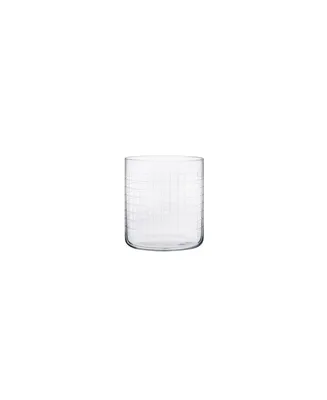 4 Piece Finesse Grid Whiskey Glass Single Old Fashioned, 10.25 oz