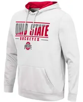 Men's White Ohio State Buckeyes Slash Stack 2.0 Pullover Hoodie