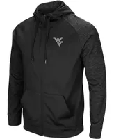 Men's Black West Virginia Mountaineers Blackout 3.0 Tonal Raglan Full-Zip Hoodie