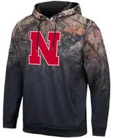 Men's Black Nebraska Huskers Mossy Oak Pullover Hoodie