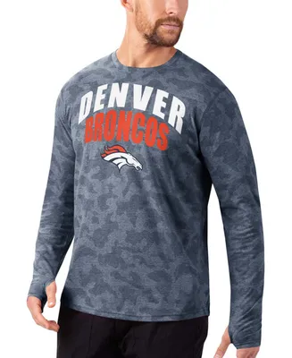 Men's Navy Denver Broncos Camo Performance Long Sleeve T-shirt