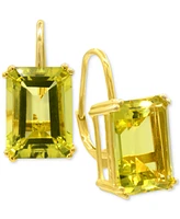 Lime Quartz Leverback Drop Earrings (12-5/8 ct. t.w.) 14k Gold-Plated Sterling Silver (Also White & Prasiolite)