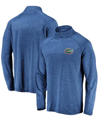 Men's Royal Florida Gators Primary Logo Striated Raglan Quarter-Zip Jacket