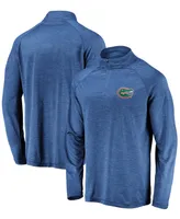 Men's Royal Florida Gators Primary Logo Striated Raglan Quarter-Zip Jacket