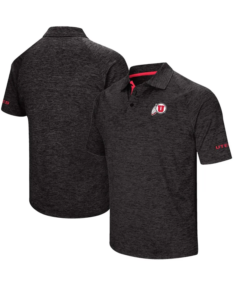 Men's Heather Black Utah Utes Down Swing Polo Shirt