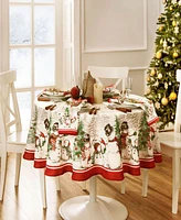 Snowman Winterland Holiday Snowflake Round 70" Tablecloth