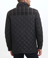 Cole Haan Men's Mixed Media Diamond-Like Quilt Coat