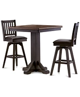 Peighton 3 Piece Pub Table Set (Table and 2 stools)