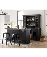 Peighton 5-Piece Bar Set (Back bar and hutch, bar and two stools)