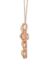 Le Vian Neopolitan Opal (5/8 ct. t.w.) & Diamond (1/4 ct. t.w.) Cross 18" Pendant Necklace in 14k Rose Gold