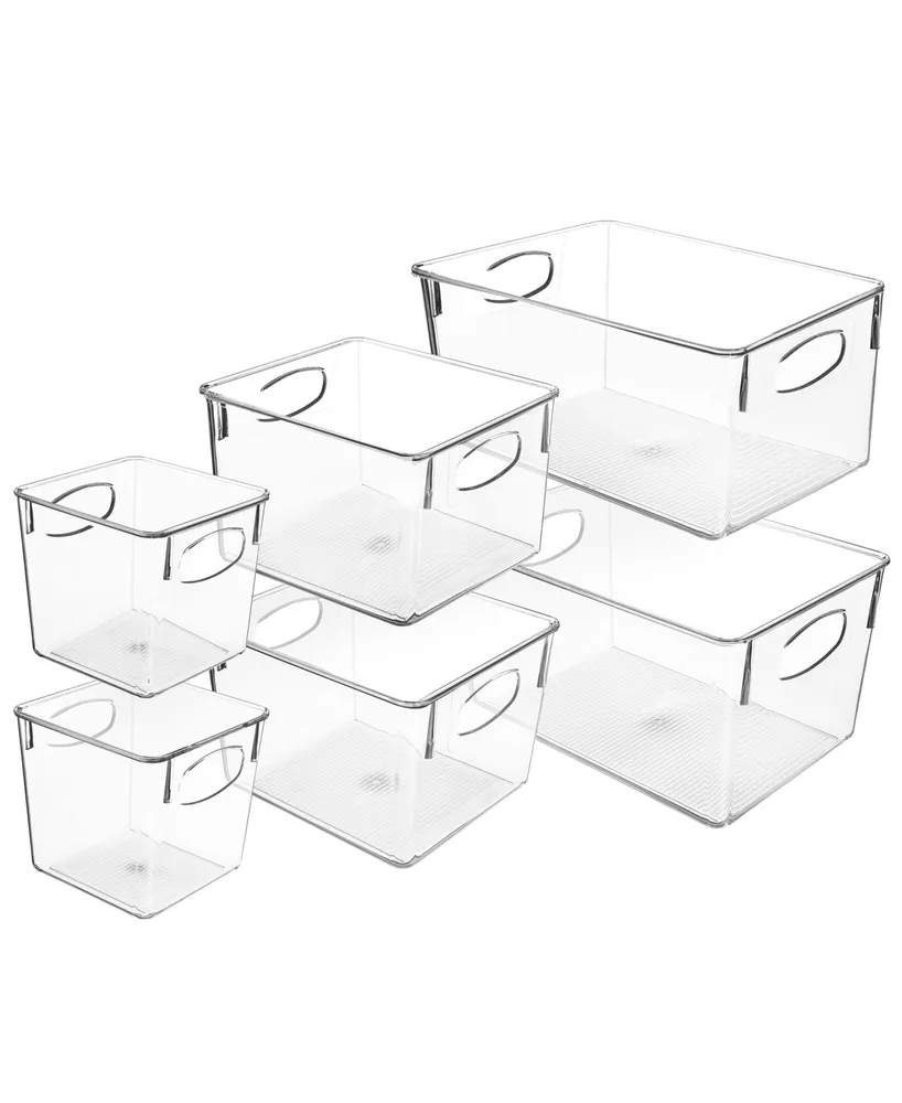 Sorbus Clear Stackable Pull Out Refrigerator Organizer Bins (2 Pack | Small)