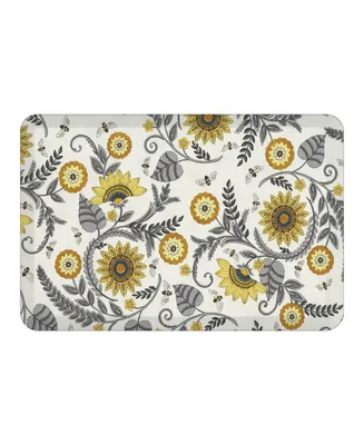 Sophisticated Bees Kitchen Mat, 20" x 30" - Silver