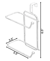 Chrome Toilet Tissue Paper Roll Holder Dispenser, Over The Tank Two Slot Tissue Organizer