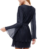 City Studios Juniors' Pleated Bell-Sleeve Dress