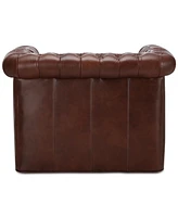 Closeout! Calvine 39" Leather Self Centering Swivel Chair, Created for Macy's
