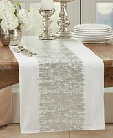 Saro Lifestyle Table Runner with Metallic Banded Design, 108" x 16"