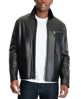 Michael Kors Men's James Dean Leather Jacket, Created for Macy's