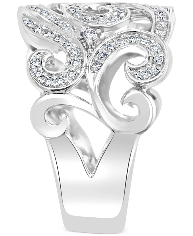 Effy Diamond Swirl Statement Ring (3/8 ct. t.w.) in 14k White Gold