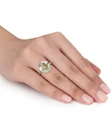 Green Quartz (7-1/2 ct. t.w.) & Peridot (1/2 Statement Ring 18k Gold-Plated Sterling Silver