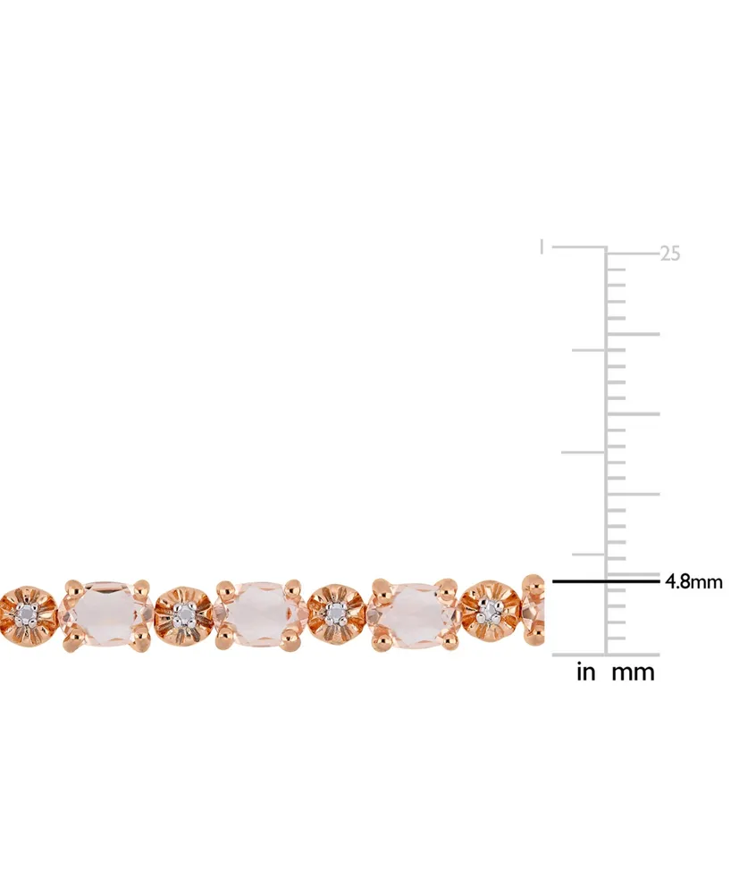 Simulated Morganite (9 ct. t.w.) & Diamond Accent Link Bracelet in 18k Rose Gold-Plated Sterling Silver