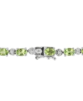 Garnet (9-7/8 ct. t.w.) & Diamond Accent Link Bracelet in Sterling Silver (Also in Peridot)