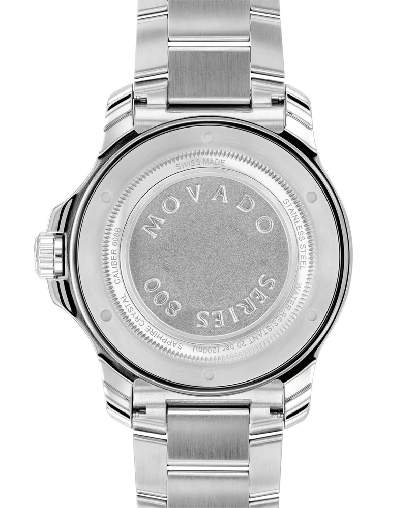 Movado Series 800 Men's Swiss Automatic Silver-Tone Stainless Steel Bracelet Watch 42mm