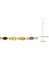 Multi-Gemstone Marquise Bracelet (4-1/2 ct. t.w.) in 18k Gold-Plated Sterling Silver